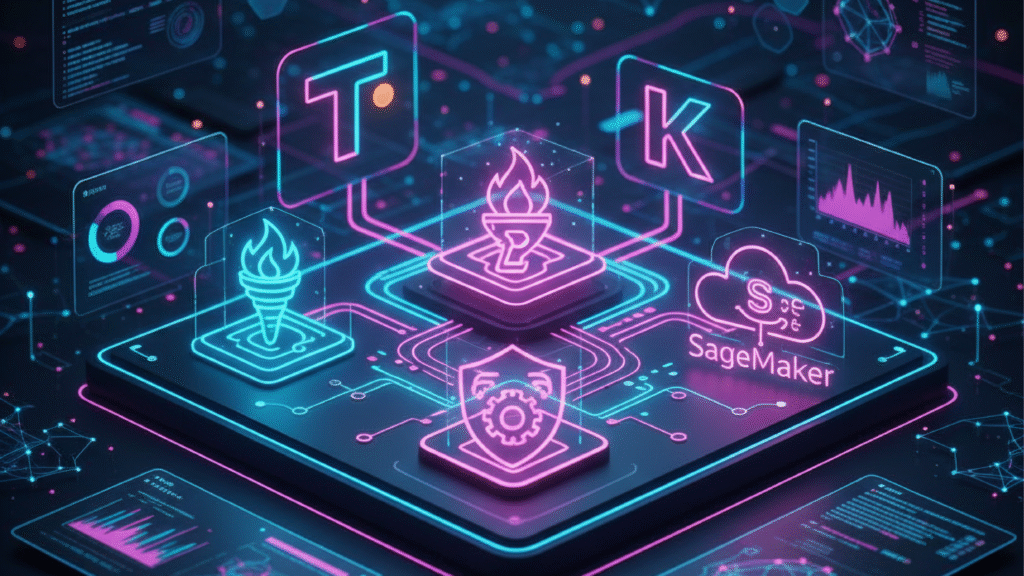 Tools and frameworks for deep machine learning, including TensorFlow, PyTorch, Keras, and AWS SageMaker